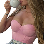 Women’s Sexy Exposed Navel Tube Tops Fashion Solid Color Off-the-shoulder Pullover Strapless Tops Wrap Tops