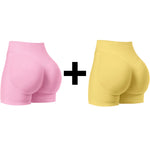 Seamless Hip Hugging Fitness Shorts, Internet Famous Sports Three Part Pants, High Waisted and High Stretch Peach Hip Pants for