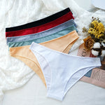5Pcs/Set Cotton Classic Panties Women Low Rise Briefs Solid Color Breathable Underwear Sexy Lingerie Intimates Underpants M-XXL