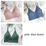 3Pcs/Set Women Sexy Crop Tops Seamless Bra Female Streetwear Sport Crop Top Tee Solid Color Underwear Lingerie Push Up Bra