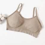 Women's Wireless Bra Sports Tube Top Ribbed Ruched Camisole Bralette With/Without Pads Underwear Sexy Lingerie M-L Intimates