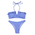 ZTVitality Ruffles V-Neck Sexy Bikinis Push Up Bikini 2025 New Arrival Halter Bandage Swimsuit Low Waist Swimwear Women Biquini