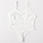 Women Buttery Soft Bra And Panties Set Push-Up Unlined Brassiere Breathable Ribbed Underwear Stretchy Crop Top Sexy Lingerie Set