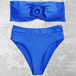 ZTVitality Strapless Ring Blue Bikinis Sexy Bikini 2025 New Arrival Padded Bra High Waist Swimsuit Backless Lace Swimwear Women