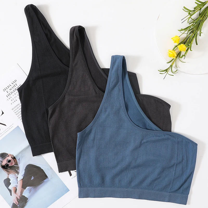 One Shoulder Tube Top Women Tops Seamless Underwear Sexy Sleeveless Lingerie Womens Crop Top Streetwear Fashion Camisole