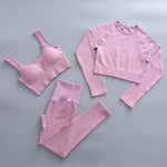 2/3 Piece Set Women Gym Wear Seamless Yoga Set Sports Bra Crop Top High Waist Leggings Fitness Sportswear Workout Outfits Woman
