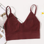 Seamless Bras For Women U-Back Sports Crop Top Sexy Lingerie Non-wire Thin Strap Ribbed No Pads Underwear V Neck Intimates M-XL