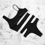 ZTVitality Solid Sexy Bikinis High Waist Bikini 2021 Hot Sale Asymmetry Straps Hollow Out Swimsuit Female Swimwear Women Biquini