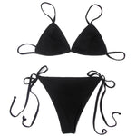 ZTVitality Black Bikinis Push Up Bikini 2020 Hot Sale Halter Padded Bra Bandage Swimsuit Low Waist Backless Sexy Swimwear Women