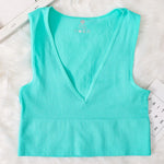 Women Crop Top Sexy Seamless Underwear Female Fitness Sleeveless Camisole Plunge Bralette Sports Cropped Tops Lingerie