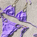 New Shiny Crystal Diamond Bikini 2026 Women Halter Bandage Swimsuit Female Swimwear Rhinestone Bikini set Brazilian Bathing Suit
