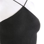 Summer Ladies Sexy Backless Chest Wrap Women Solid Color Hanging Neck Lace-Up Sleeveless Knitted Camisole Irregular Hem Top