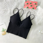 Women Crop Top Tank Top Female Top Seamless Underwear Camis Comfort Wireless Bras Top Removable Pads Female Camisole