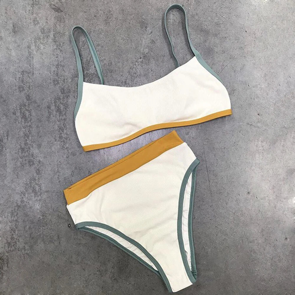 ZTVitality Swimwear Women Bikinis 2020 Newest Patchwork Padded Straps High Waist Swimsuit Brazilian Biquini Sexy Push Up Bikini