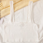 Square Neck Crop Top Women Seamless Underwear Top Solid Color Off Shoulder Cami Sexy Lingerie Sleeveless Tank Top Camisole