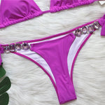 Halter Crystal Rhinestone Diamond Bikini 2026 Female Swimsuit Women Swimwear Two Pieces Bikini set Brazilian Bathing Suit Swim
