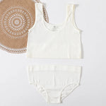 Seamless Women Lingerie Set Rib Bralette Sports Crop Top High Waist Briefs Panties Light Support Bra Sexy Underwear Set