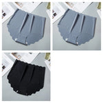 3Pcs/Set Women Ice Silk Panties Wavy Trim Seamless Underwear High Waist Panty No Show Briefs Invisible Ladies Lingerie M-XXL