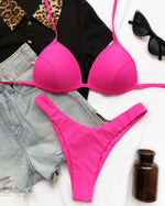 Sexy Halter Push Up Bra Cup Bikini 2025 Women Swimsuit Female Swimwear Two Pieces Bikini set Brazilian Bathing Suit Swim Beach