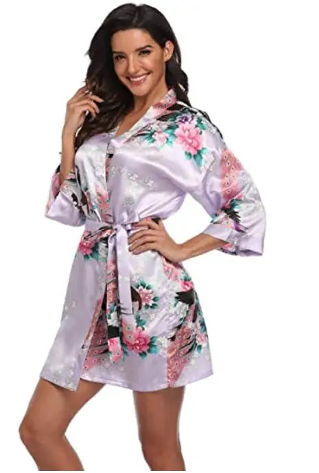 Rayon Robes Women Nightwear Flower Home Clothes Intimate Lingerie Casual Kimono Bath Gown Lady Sexy Night Dress Oversize 3XL