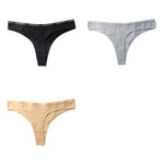 3Pcs/Set Cotton Panties Sexy G-string Low Rise Panties Women Seamless Underwear Set Female Underpants Breathable Lingerie Panty