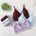 Women Seamless Bra Panties Set Sexy Thongs Sports Bra Crop Top Female Sexy Lingerie Set Fitness Stretchy Underwear Set