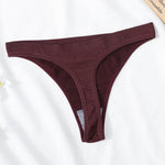 5Pcs/Set Women Brazilian Panties High Waist Thongs G-string Female Underpants Solid Color T-back Underwear Sexy Lingerie M-XL
