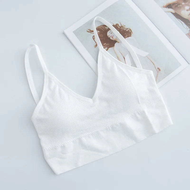 Women Tube Top U Back Crop Top Push Up Bra Sexy Lingerie Seamless Underwear Female Solid Color Sport Top Fitness Brassiere