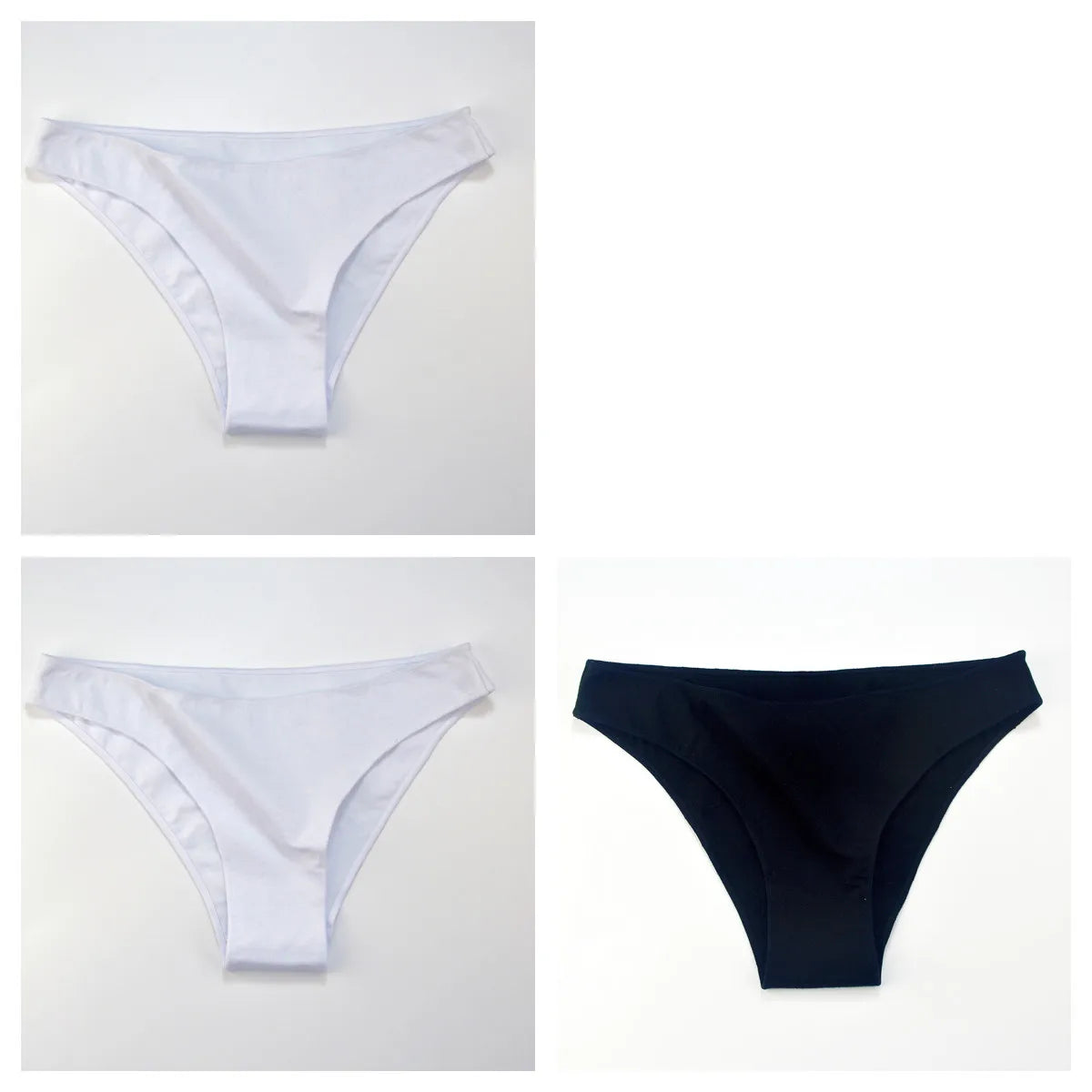 3Pcs/Set Women Cotton Bikini Briefs Skin-Friendly Low Rise Underwear Seamless Edge Soft Stretch Daily Ladies Panties M-XXL