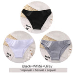 FINETOO M-2XL Women Cotton Underwear 3Pcs/set Comfortable Panties Ladies Plus Size Underpants Solid Color Briefs Female Lingerie