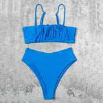 ZTVitality Folds Green Bikinis 2025 New Arrival Sexy Bikini Push Up Straps Padded Bra High Waist Swimsuit Female Swimwear Women