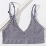 Seamless Tube Top Women's Ribbed V-Neck Wireless Bralette U-Back Daily Wear Bra Sexy Lingerie Adjust Straps Sports Underwear M-L