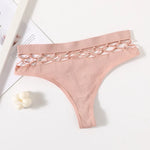High Waist Fishnet Hollow G-String Panties Women Thongs Sexy Underwear Lingerie Female Underpants Intimates