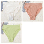 3Pcs/Set Seamless Panties Women High Waist Briefs High Cut Sports Bottom Underwear Female Stretch Rib Underpants Sexy Lingerie