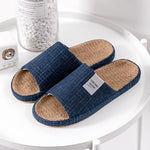 Breathable Flax Slippers Women Men Indoor Mute Slipper Anti-slip Lovers House Floor Shoes SoftLadies Summer Home Slides