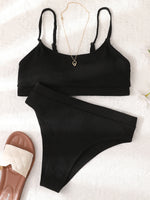 Sexy Solid Yellow Bikini 2026 Mujer High Cut Pleate Women's Swimsuit Separate Beach Bathing Suit High Waist Swimwear Biquini New