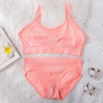 Women Seamless Bra And Panties Set Non-Wire Push-Up Bralette Female Low-Waist Thongs T-back Panties Sexy Lingerie Underwear Set