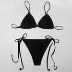 ZTVitality Black Bikinis Push Up Bikini 2020 Hot Sale Halter Padded Bra Bandage Swimsuit Low Waist Backless Sexy Swimwear Women