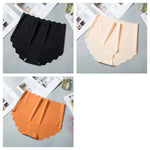 3Pcs/Set Women Ice Silk Panties Wavy Trim Seamless Underwear High Waist Panty No Show Briefs Invisible Ladies Lingerie M-XXL