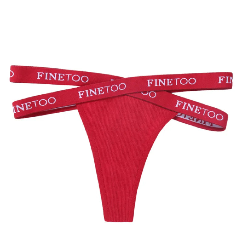 1PC FINETOO Women Panties Front Cross Cotton Lingerie Sexy Low WaistColor Thongs Ladies Underwear Fashion Soft Underpants