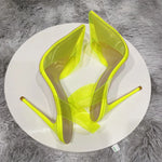 Transparent PVC high heels women's pointed sandals, transparent high heels, dress shoes, wedding shoes12cm.45, summer, 2021