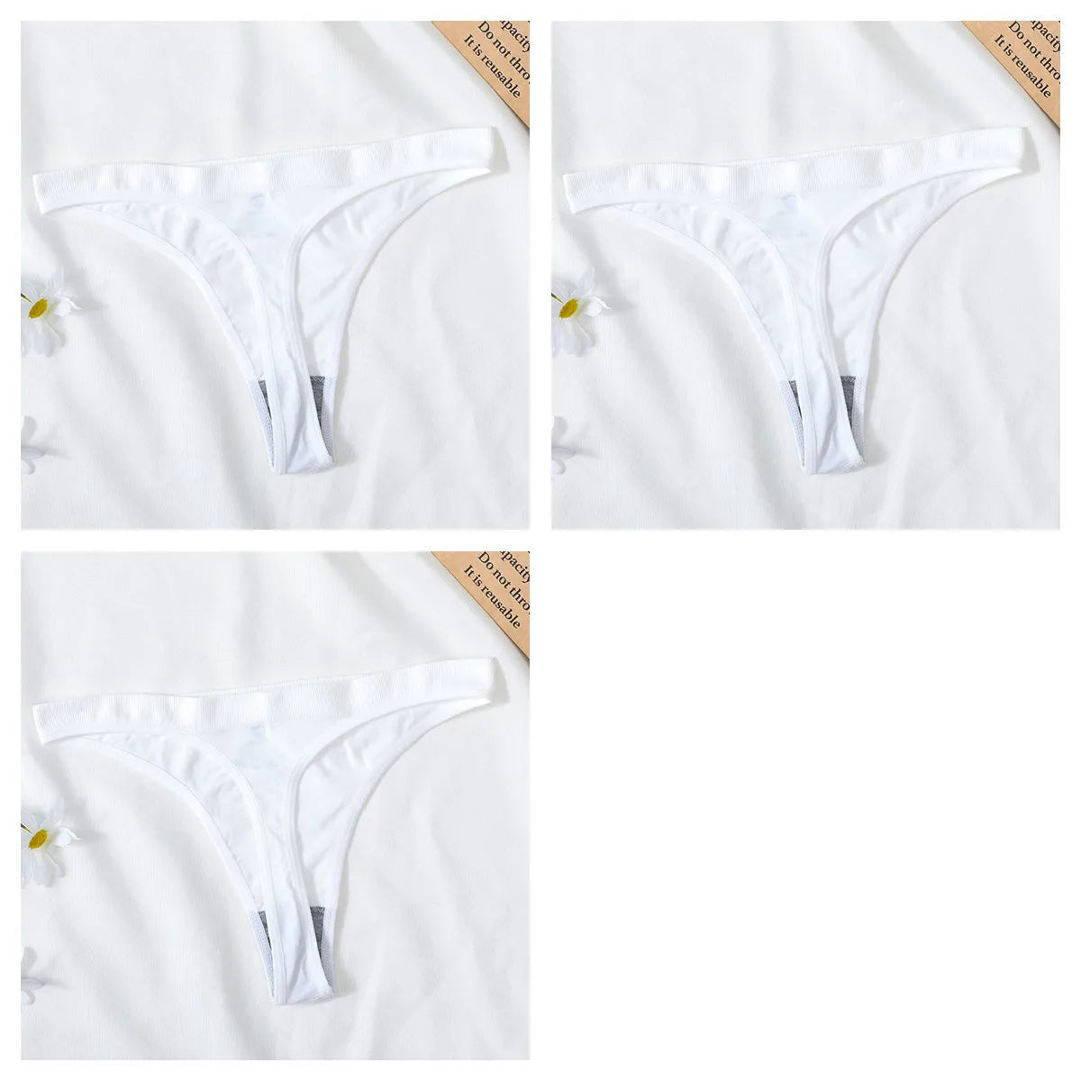 3PCS/Set Seamless G-string Panties Women Underwear Female Underpants Low Waist Thong Sexy Lingerie Seamless Sports Panties
