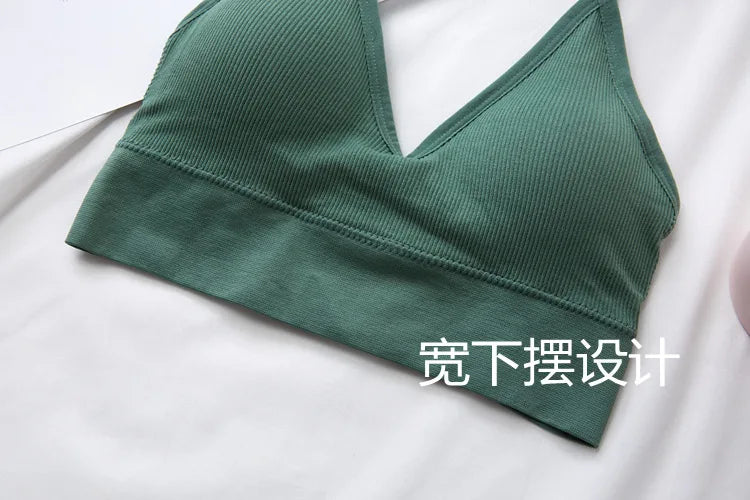 3Pcs/Set Women Sexy Crop Tops Seamless Bra Female Streetwear Sport Crop Top Tee Solid Color Underwear Lingerie Push Up Bra