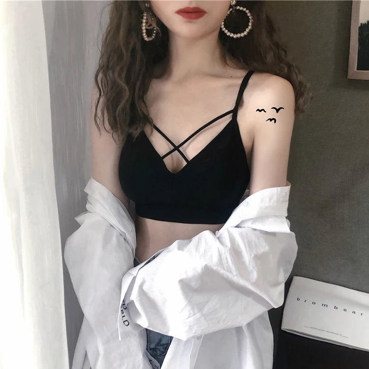 Women Tube Top Seamless Crop Top Wrapped Chest Underwear Cross Female Sports Bra Fitness Lingerie Sexy Intimates Bandeau Top