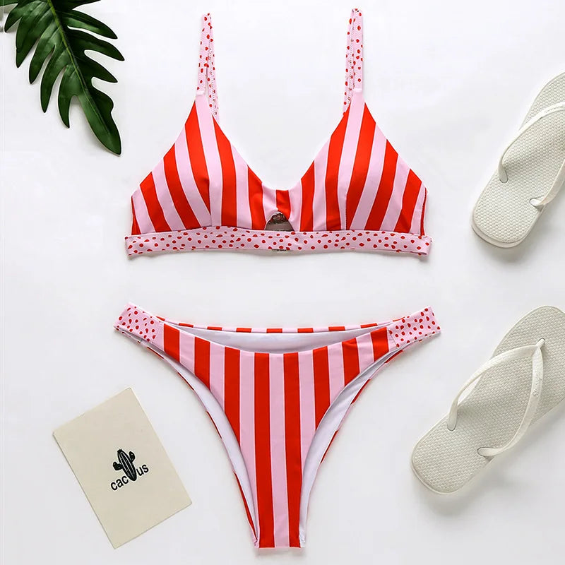 2026 Sexy Polka Dot Bikini Women Swimsuit Female Brazilian Swimwear Two pieces bikini set Hollow out High cut Bathing Suit Swim