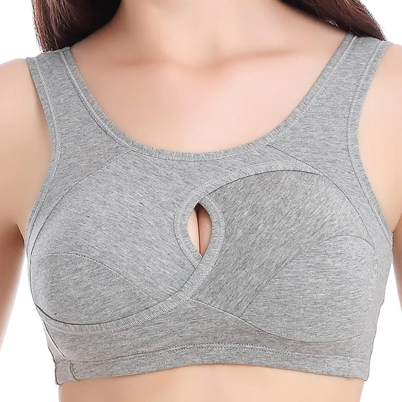 Breathable Cotton Bra No Rims Seamless Women's Underwear With breast pads Gathers Bralette Comfortable Sleeping Brassiere
