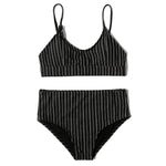 ZTVitality Shiny Striped Sexy Bikini 2022 New Arrival Straps Padded Bra High Waist Swimsuit Female Swimwear Women Beach Wear S-L