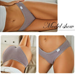 FINETOO 3PCS/Set Women's Underwear Cotton Panty Sexy Panties Female Underpants Solid Color Panty Intimates Women Lingerie M-2XL