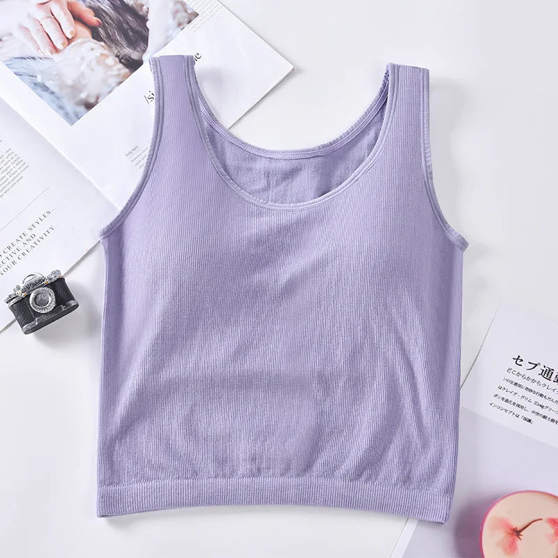 Women Tank Top Sexy Lingerie Female Camis Top Sleeveless Vest Underwear Knitted Top SexyTee Summer Tanks Padded Camisole