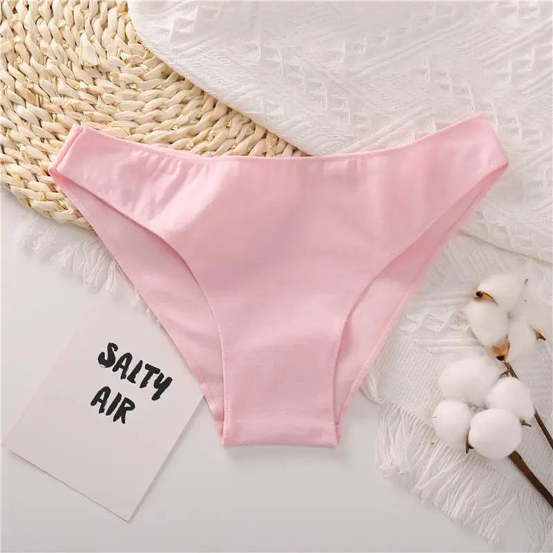 Women Cotton Briefs Panties Ladies M-2XL Underwear Sexy Low Waist Panti Female Seamless Lingerie Girls Plus Size Soft Intimates